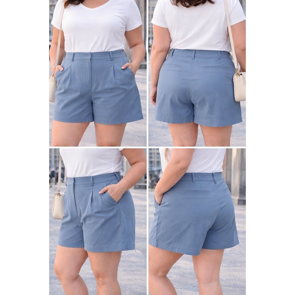 Old Navy High Rise Blue Dress Shorts Tailored Summer Casual XL High Rise Pleated